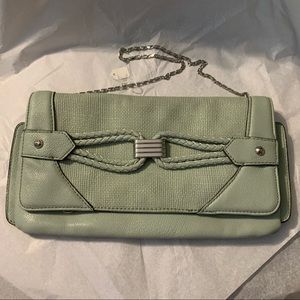 WALLET HANDBAG SAGE & ANIMAL PRINT